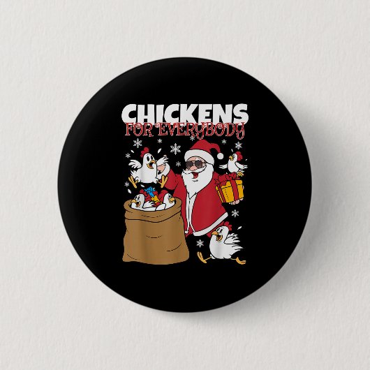 Hühner für alle Funny Christmas Hühner Wom Button (Vorderseite)