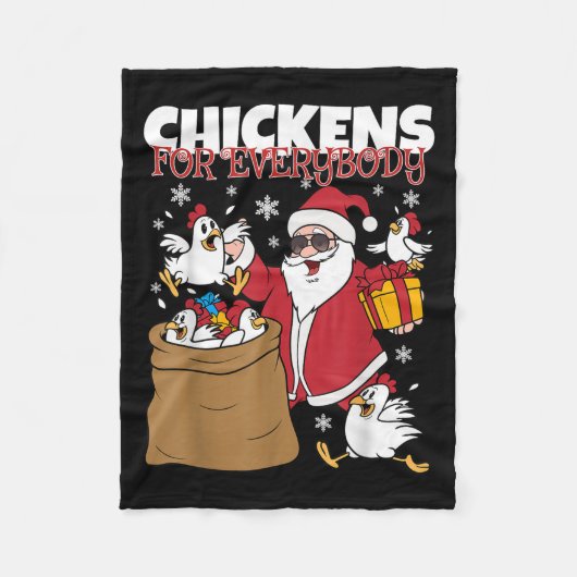 Hühner für alle Funny Christmas Hühner Wom Fleecedecke (Vorderseite)
