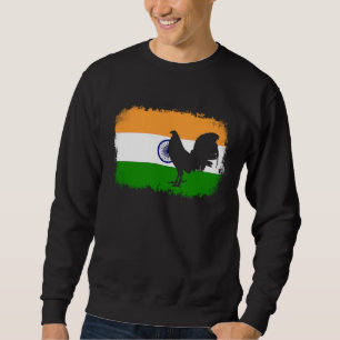 Hühner für das Spiel vintage Indien indische Flagg Sweatshirt