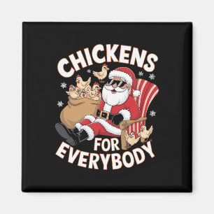 Hühner für jedermann Weihnachten Santa Huhn Spaß Magnet