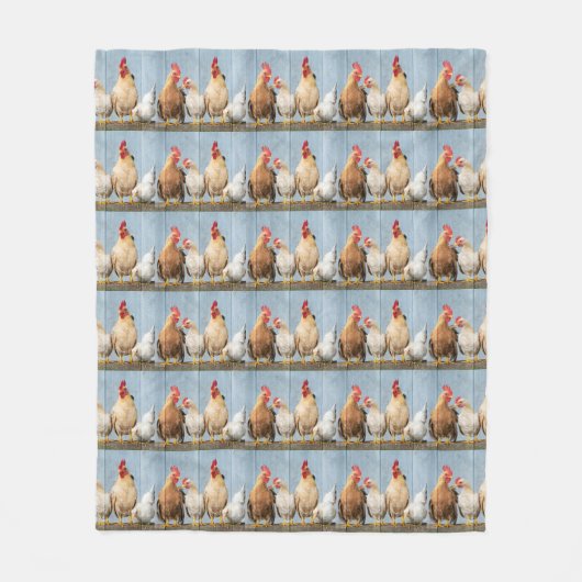 Hühner Galore Fleecedecke (Vorderseite)
