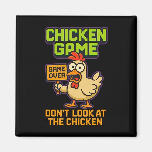 Hühner Game Over Lustiger Gamer Pixel Retro Arcade Magnet (Vorne)