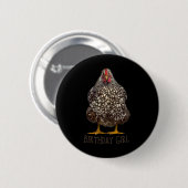 Hühner-Geburtstagsmädchen Lustiger Hühnerbesitzer  Button (Vorne & Hinten)