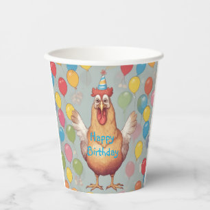 Hühner-Geburtstagsparty-Papieraufnahmen Pappbecher