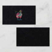 Hühner-Gefärbte Krawatte Hippie Geflügel Bauer Vin Visitenkarte (Vorne/Hinten)