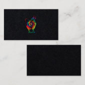 Hühner-Gefärbte Krawatte Hippie Geflügel Bauer Vin Visitenkarte (Vorne/Hinten)