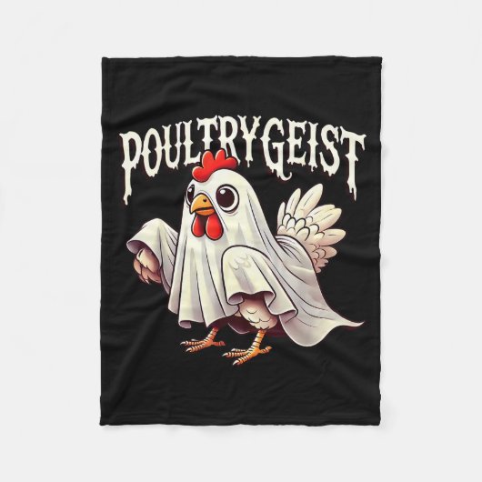 Hühner-Geist Ultrygeist Lustiger Halloween-Bauer  Fleecedecke (Vorderseite)