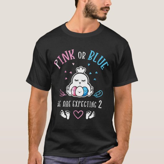 Hühner-Geschlechtsenthüllung Zwillinge Rosa oder B T-Shirt (Vorderseite)