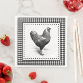 Hühner Gingham Serviette (Beispiel)
