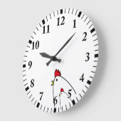 Hühner Große Wanduhr (Winkel)