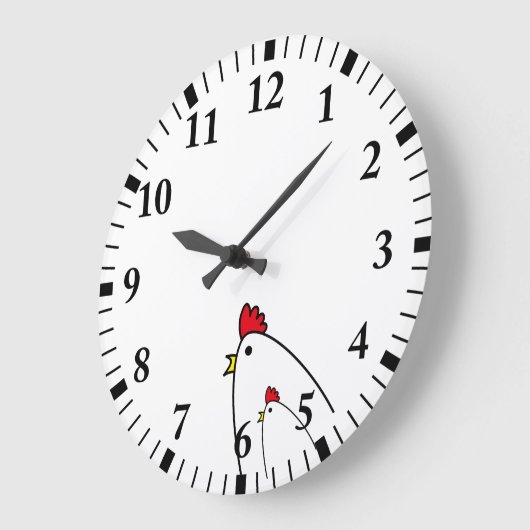 Hühner Große Wanduhr (Winkel)
