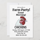 Hühner Guten Morgen lustiges Hühnchen Einladung (Vorderseite)
