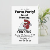 Hühner Guten Morgen lustiges Hühnchen Einladung (Stehend Vorderseite)