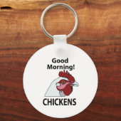 Hühner Guten Morgen lustiges Hühnchen Schlüsselanhänger (Rückseite)
