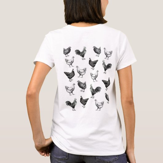 Hühner, Hähnchen und Hühner T-Shirt (Rückseite)