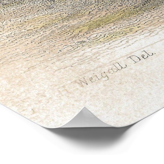 Hühner & Hen Antiker Lithographischer Druck Poster (Ecke)