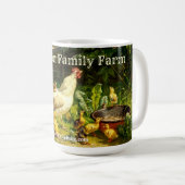 Hühner-Hennenroster und Baby-Chicks auf dem Bauern Kaffeetasse (VorderseiteRechts)