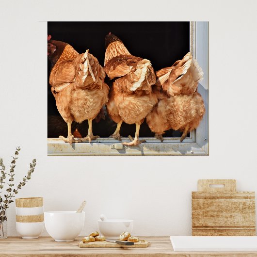 Hühner-Hintern Poster (Küche)