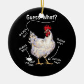 Hühner-Hintern raten, was Hühnchen-Ding raten, wer Keramik Ornament (Vorne)