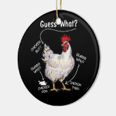 Hühner-Hintern raten, was Hühnchen-Ding raten, wer Keramik Ornament (Links)