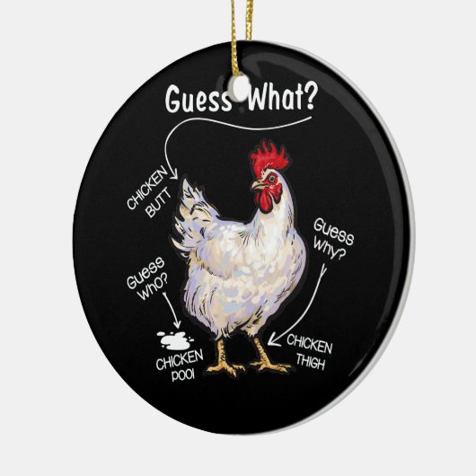 Hühner-Hintern raten, was Hühnchen-Ding raten, wer Keramik Ornament (Links)