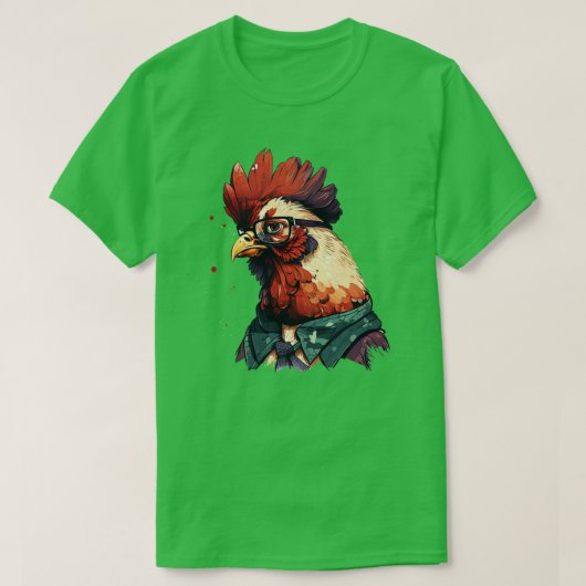 Hühner-Hipster 3 T-Shirt (Design vorne)