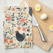 Hühner, Hühner \ Blume Hütte Geschirrtuch (Viertel Falte)