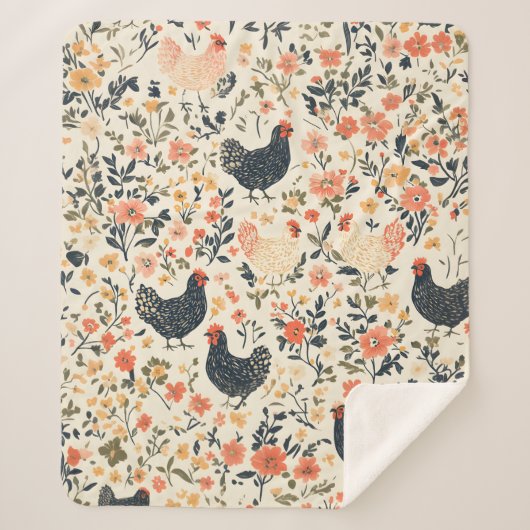 Hühner, Hühner \ Blume Hütte Sherpadecke (Vorderseite)