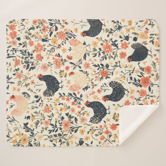 Hühner, Hühner \ Blume Hütte Sherpadecke (Vorderseite (Horizontal))