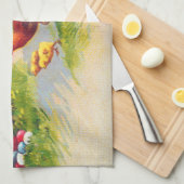 Hühner, Hühner und Ostereier Geschirrtuch (Viertel Falte)