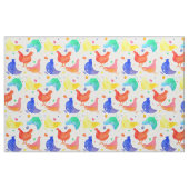 Hühner Hühnervögel Rainbow Colors Aquarell Stoff (Fat Quarter (45,7 x 55,9 cm))