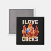 Hühner I Liebe S Magnet (Vorderseite/Rückseite)