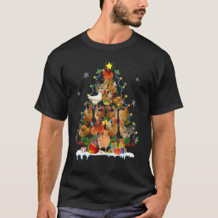 Hühner im Baum Licht Weihnachten Pyjama Familie X T-Shirt