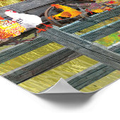 Hühner im Betrieb Poster (Ecke)