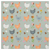 Hühner im Blume-Bett Stoff (Muster)