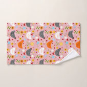 Hühner im Blumengarten Rosa Badhandtuch Set (Handtuch)