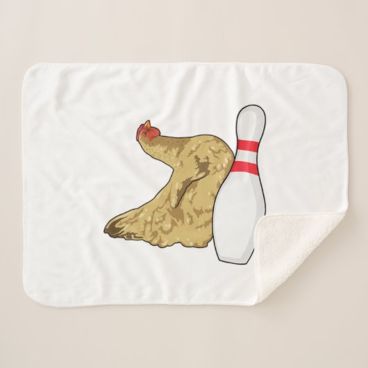 Hühner im Bowling mit Bowling Button Sherpadecke (Vorderseite (Horizontal))