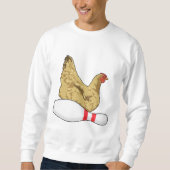 Hühner im Bowling mit Bowling Button Sweatshirt (Vorderseite)