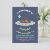 Hühner im Cartoon Einladung (Stehend Vorderseite)