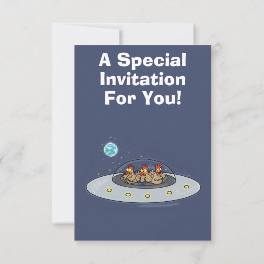 Hühner im Cartoon Einladung (Rückseite)