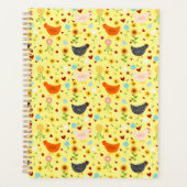 Hühner im Garten mit Blume Planer (Vorderseite)