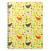 Hühner im Garten mit Blume und Bugs Notizblock (Vorderseite)