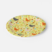 Hühner im Garten mit Blume und Bugs Pappteller (Schrägansicht)