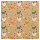 Hühner im Garten mit Blume und Bugs Stoff (Muster)