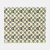 Hühner im Herzkranz Weihnachten Fleecedecke (Vorderseite (Horizontal))