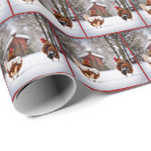 Hühner im Schnee Geschenkpapier (Rolleneckpunkt)