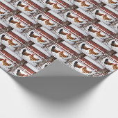 Hühner im Schnee Geschenkpapier (Ecke)