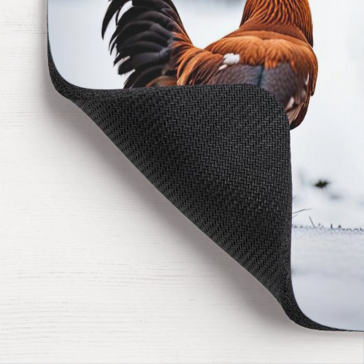 Hühner im Schnee Mousepad (Ecke)