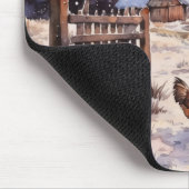 Hühner im Wintergarten Mousepad (Ecke)