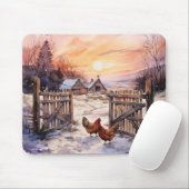 Hühner im Wintergarten Mousepad (Mit Mouse)